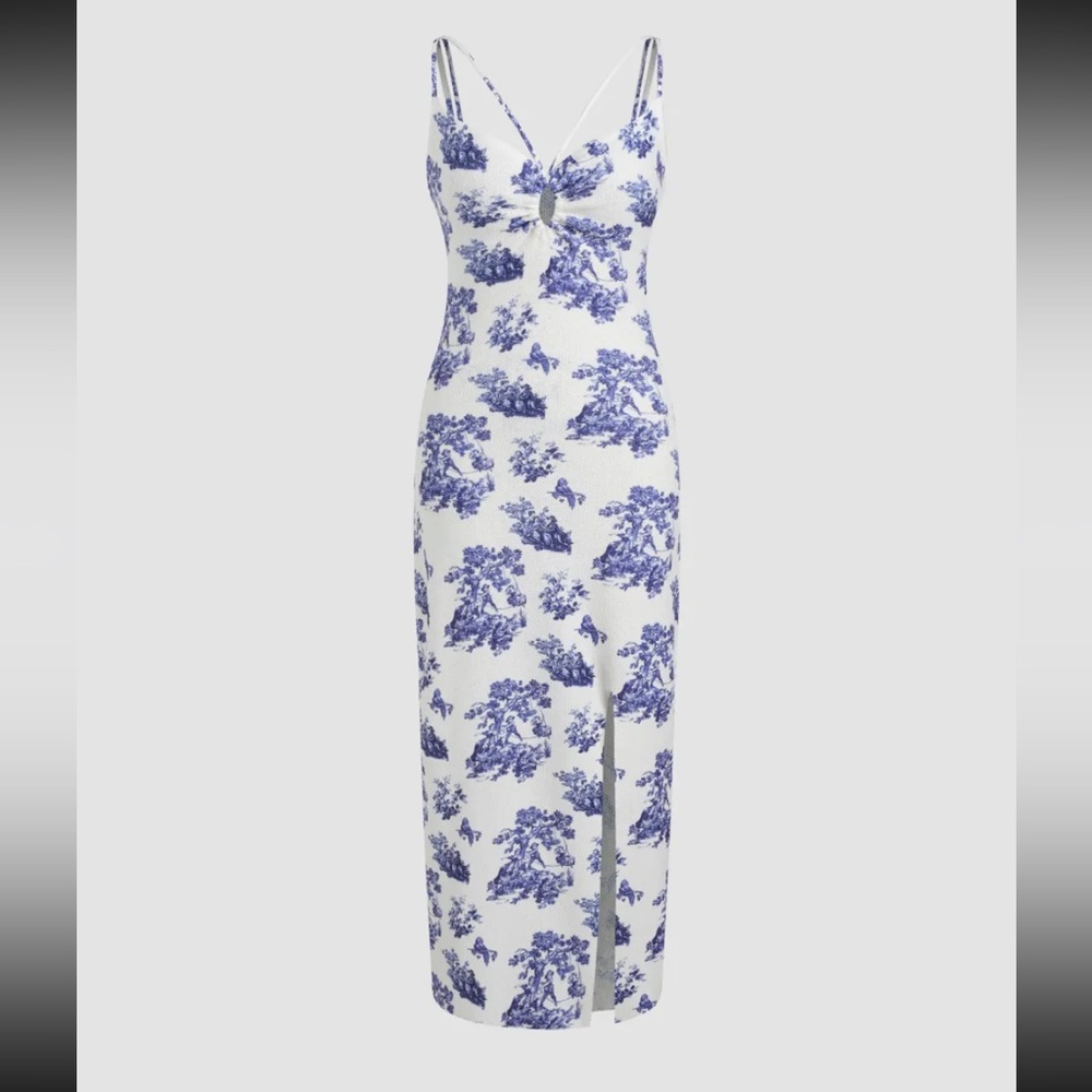 Sweetheart floral knitted maxi dress